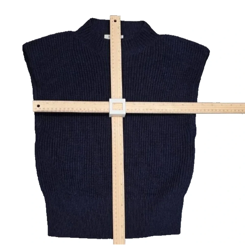 Aritzia Babaton Hazlitt Sweater 100% Merino Wool Knitted Top Navy Small A004890